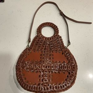 Patricia Nash Pisticci Chainlink Leather Shoulder Bag